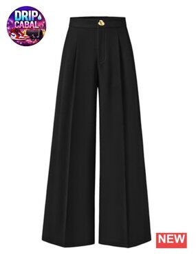 High Waisted Wide Leg Dress Pants for Women | Pleated Front Palazzo Work